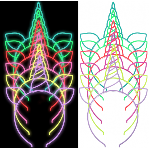 Karanlıkta%20Yanan%20Glow%20Unicorn%20Tacı%20Renkli%206%20Adet
