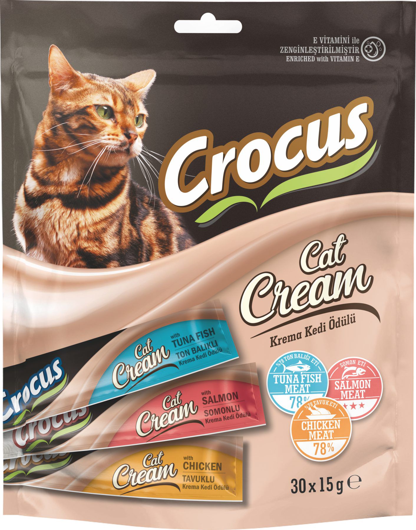 Crocus%20Çoklu%20Tavuklu%20&%20Ton%20Balıklı%20&%20Somonlu%20Krema%20Kedi%20Ödülü%2030x15g