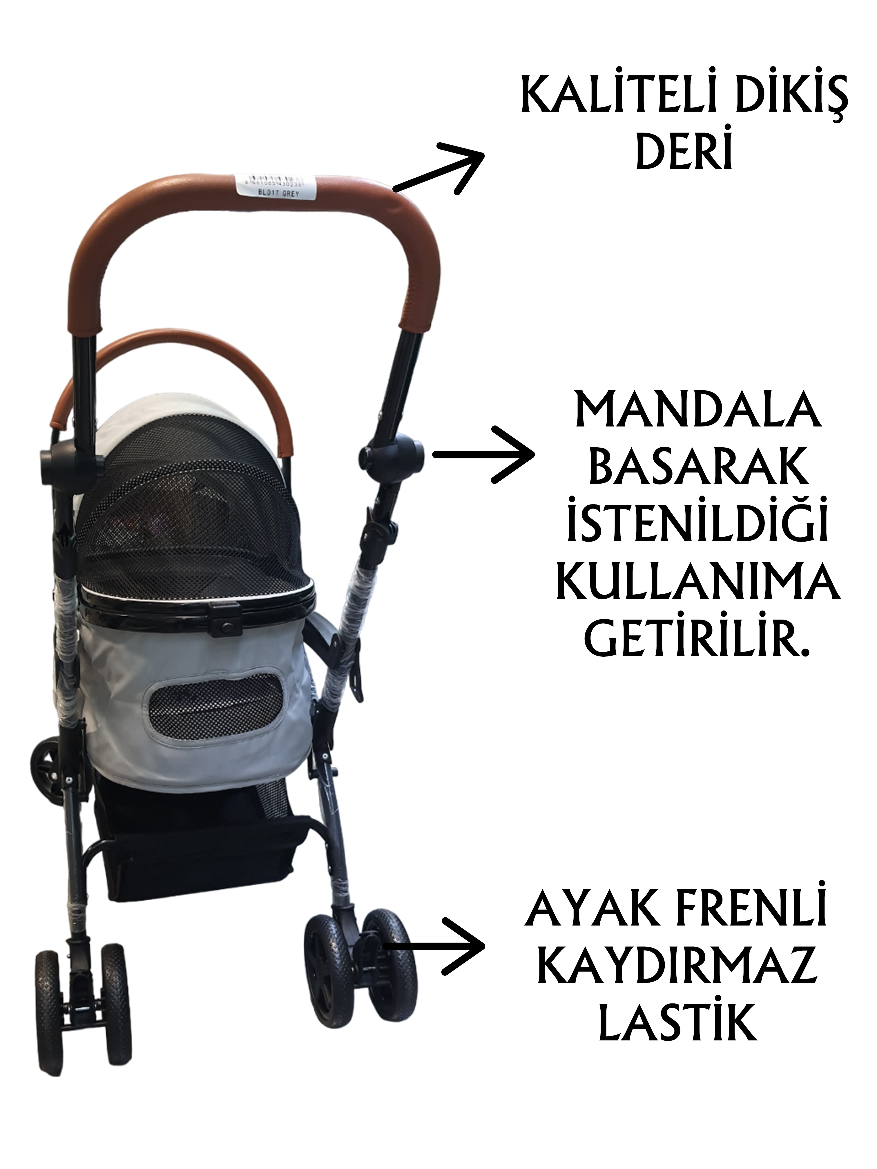 Tommy%20Evcil%20Hayvan%20Arabası%2076,5x48x99cm%20Gri%20Max%2015%20Kg