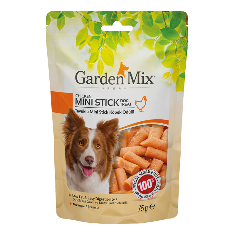 Garden%20Mıx%20Tavuklu%20Mini%20Stick%20Köpek%20Ödülü%2075%20Gr