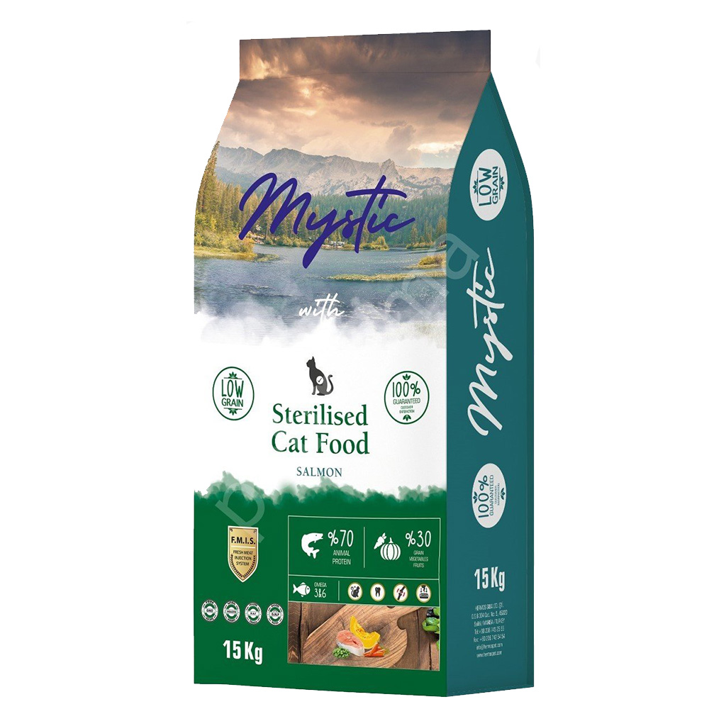 Mystic%20Az%20Tahıl%20Yetişkin%20Kedi%20Mama%20Steril%20Somon%2015%20Kg