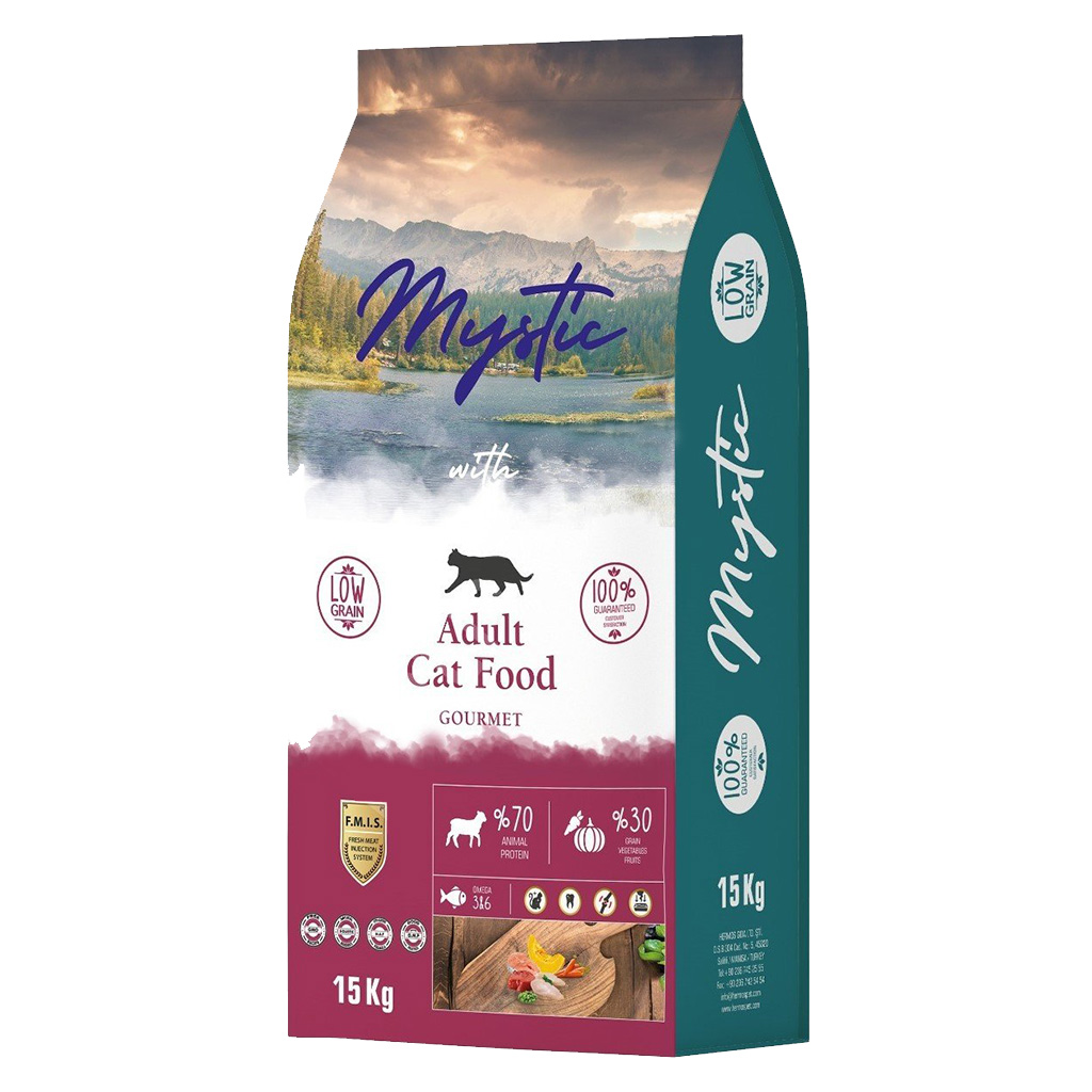 Mystic%20Az%20Tahıl%20Yetişkin%20Kedi%20Maması%20Gurme15%20Kg