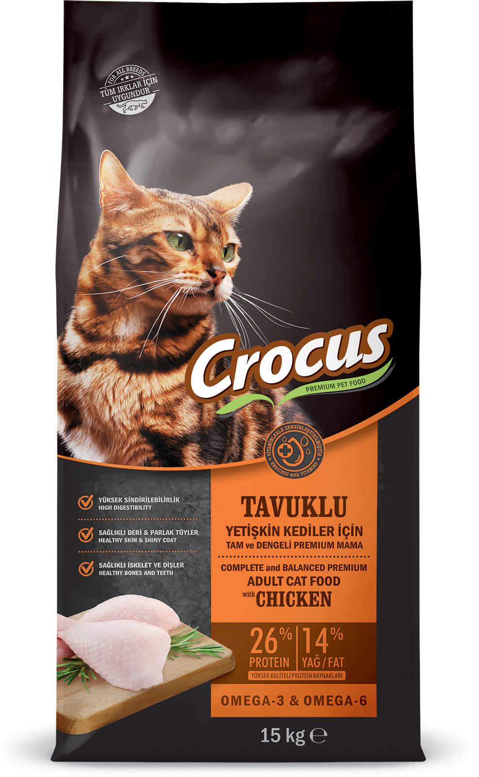 Crocus%20Tavuk%20Etli%20Yetişkin%20Kedi%20Maması%2015%20Kg