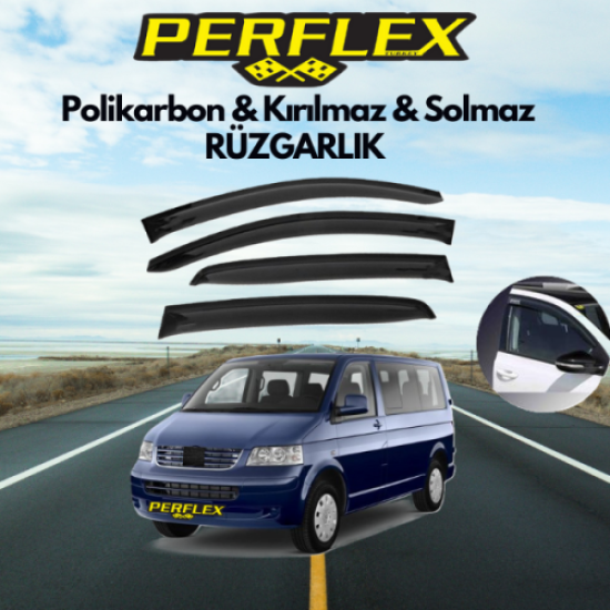 Perflex Polikarbon Kırılmaz Rüzgarlık V2 Mugen VW T5/T6 4’LÜ 2003+