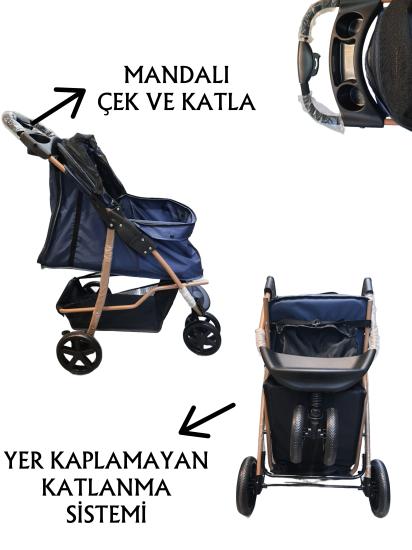 Tommy Evcil Hayvan Arabası 87x50x107cm Lacivert Max 20 Kg