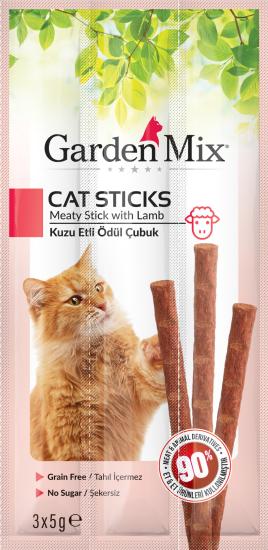 Gardenmix Kuzu Etli Kedi Stick Ödül 3*5g 50‘li